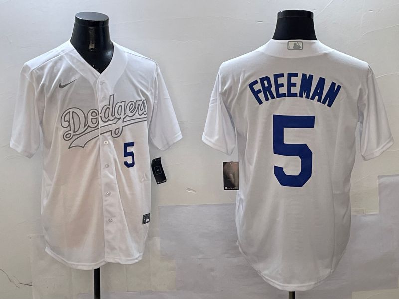 Men Los Angeles Dodgers #5 Freeman White Fashion Edition Game 2025 Nike MLB Jersey style 10